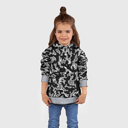 Толстовка-худи детская Капли жидкого металла - камуфляж на чёрном, цвет: 3D-меланж — фото 2