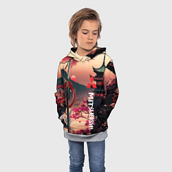 Толстовка-худи детская Катана Mitsubishi, цвет: 3D-меланж — фото 2