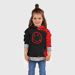 Толстовка-худи детская Nirvana текстура краски, цвет: 3D-меланж — фото 2