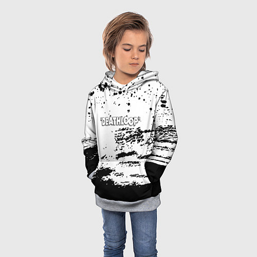Детская толстовка Deathloop чёрные краски / 3D-Меланж – фото 3