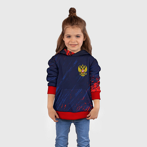 Детская толстовка Россия краски текстура / 3D-Красный – фото 4
