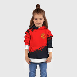 Толстовка-худи детская Manchester United colors sport, цвет: 3D-белый — фото 2