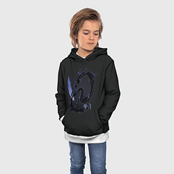 Толстовка-худи детская Китайский дракон из чернил, цвет: 3D-белый — фото 2