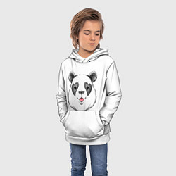 Толстовка-худи детская Влюблённый панда, цвет: 3D-белый — фото 2