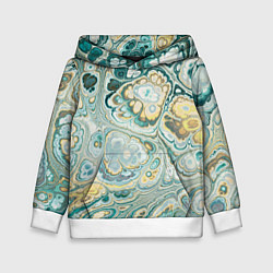 Толстовка-худи детская Абстрактный разноцветный узор, цвет: 3D-белый