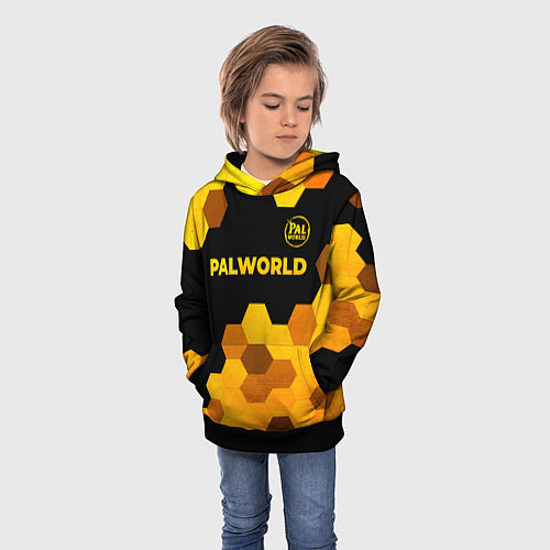 Детская толстовка Palworld - gold gradient посередине / 3D-Черный – фото 3