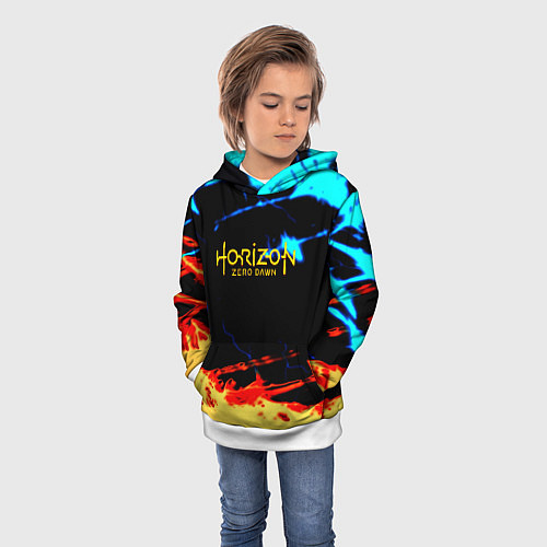 Детская толстовка Horizon zero dawn огонь и лёд / 3D-Белый – фото 3