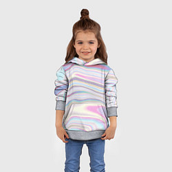 Толстовка-худи детская Мрамор узор розово-голубой, цвет: 3D-меланж — фото 2