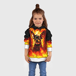 Толстовка-худи детская Адский Пёс, цвет: 3D-белый — фото 2