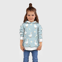 Толстовка-худи детская Гусиный узор, цвет: 3D-белый — фото 2