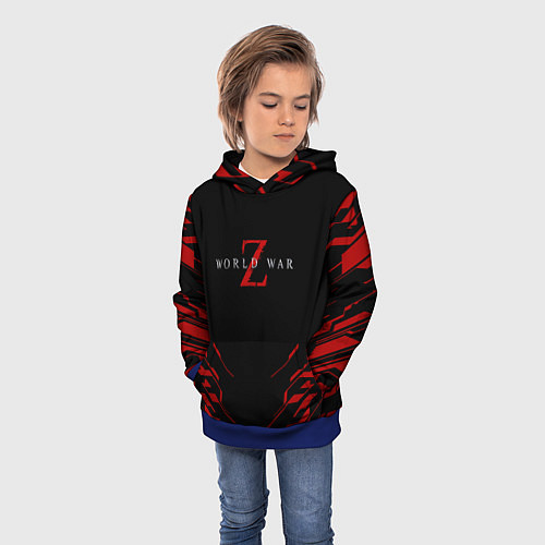 Детская толстовка World war z текстура геометрия / 3D-Синий – фото 3