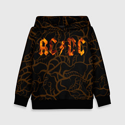 Толстовка-худи детская Acdc back абстракция, цвет: 3D-черный