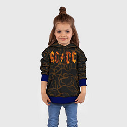 Толстовка-худи детская Acdc back абстракция, цвет: 3D-синий — фото 2