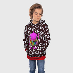 Толстовка-худи детская Esskeetit logo pattern, цвет: 3D-красный — фото 2