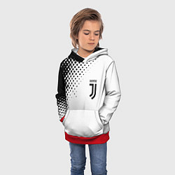 Толстовка-худи детская Juventus sport black geometry, цвет: 3D-красный — фото 2