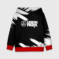 Толстовка-худи детская Linkin park рок бенд краски, цвет: 3D-красный