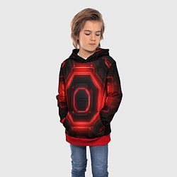 Толстовка-худи детская Nvidia style black and red neon, цвет: 3D-красный — фото 2