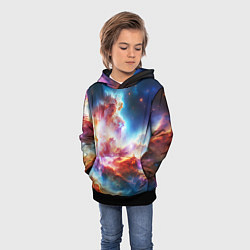 Толстовка-худи детская The cosmic nebula, цвет: 3D-черный — фото 2
