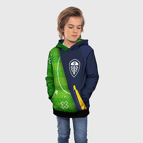 Детская толстовка Leeds United football field / 3D-Черный – фото 3