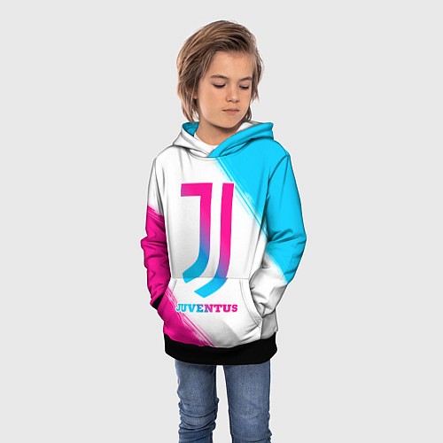 Детская толстовка Juventus neon gradient style / 3D-Черный – фото 3