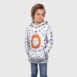 Толстовка-худи детская Portal logo pattern steel, цвет: 3D-меланж — фото 2