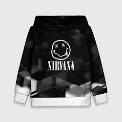 Толстовка-худи детская Nirvana текстура рок, цвет: 3D-белый