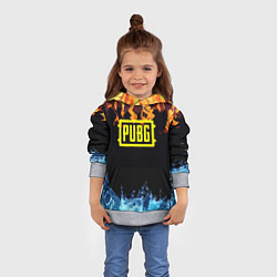 Толстовка-худи детская PUBG online битва огня и льда, цвет: 3D-меланж — фото 2