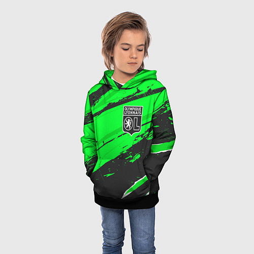 Детская толстовка Lyon sport green / 3D-Черный – фото 3