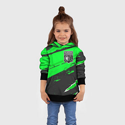 Толстовка-худи детская Lyon sport green, цвет: 3D-черный — фото 2