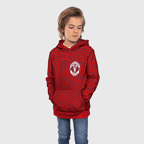 Детская толстовка Manchester United отпечатки / 3D-Красный – фото 3