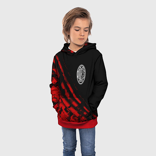 Детская толстовка AC Milan sport grunge / 3D-Красный – фото 3