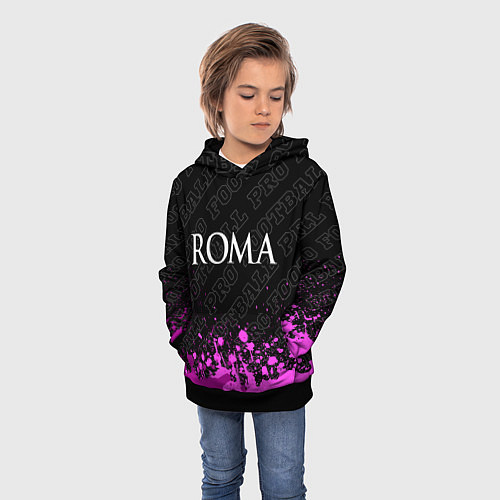 Детская толстовка Roma pro football посередине / 3D-Черный – фото 3