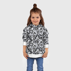 Толстовка-худи детская Пиксельный камуфляж серого цвета, цвет: 3D-белый — фото 2