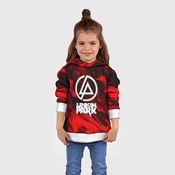 Толстовка-худи детская Linkin park красный огонь, цвет: 3D-белый — фото 2