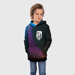 Толстовка-худи детская Atletico Madrid футбольная сетка, цвет: 3D-черный — фото 2