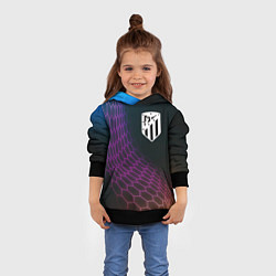 Толстовка-худи детская Atletico Madrid футбольная сетка, цвет: 3D-черный — фото 2