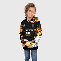 Толстовка-худи детская Leicester City legendary sport fire, цвет: 3D-черный — фото 2