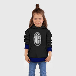 Толстовка-худи детская Milan fc белое лого, цвет: 3D-синий — фото 2