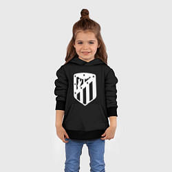 Толстовка-худи детская Атлетико Мадрид белое лого фк, цвет: 3D-черный — фото 2