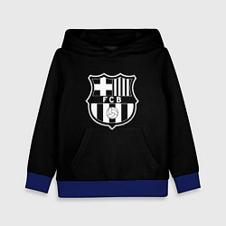 Толстовка-худи детская Barcelona fc club белое лого, цвет: 3D-синий
