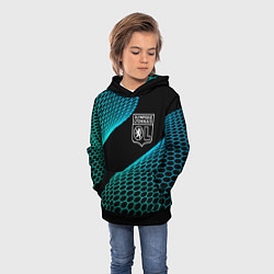 Толстовка-худи детская Lyon football net, цвет: 3D-черный — фото 2