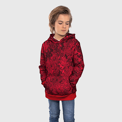 Детская толстовка Абстрактная текстура тёмно-красный / 3D-Красный – фото 3