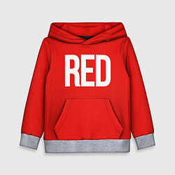 Детская толстовка Клубнично-красный со словом red