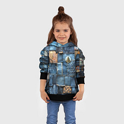 Толстовка-худи детская Значок архитектора на джинсах, цвет: 3D-черный — фото 2