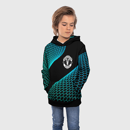 Детская толстовка Manchester United football net / 3D-Черный – фото 3