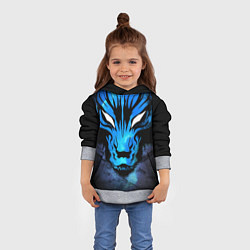 Толстовка-худи детская Genshin Impact - Волк Севера, цвет: 3D-меланж — фото 2