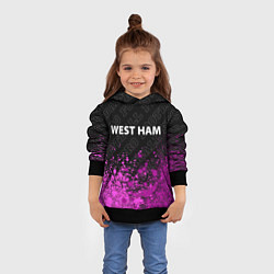 Толстовка-худи детская West Ham pro football посередине, цвет: 3D-черный — фото 2