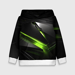 Детская толстовка Зеленая абстрактная конструкция в стиле nvidia