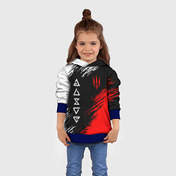 Толстовка-худи детская Дикая охота и знаки, цвет: 3D-синий — фото 2