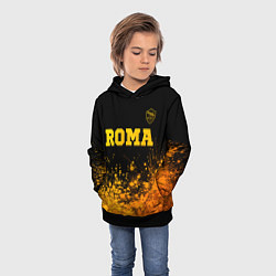 Толстовка-худи детская Roma - gold gradient посередине, цвет: 3D-черный — фото 2